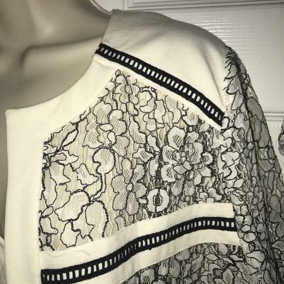 Chicos Sz 1 lace overlay spring jacket lightweight - Picture 5 of 7